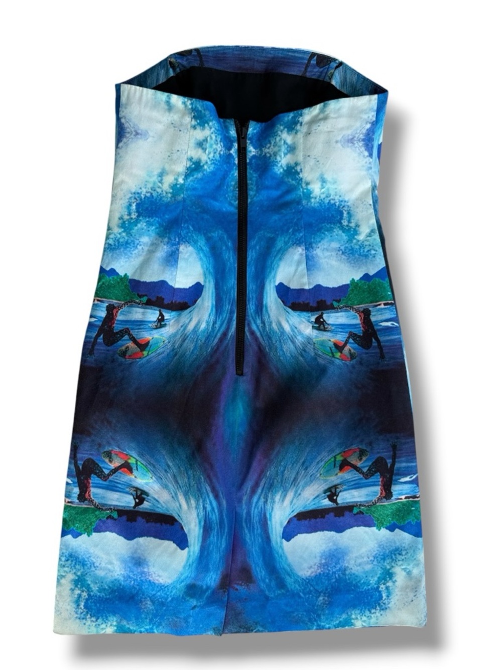 Milly Tropical/Surfer Photo Print Strapless Sheath Size 2 - Picture 6 of 14